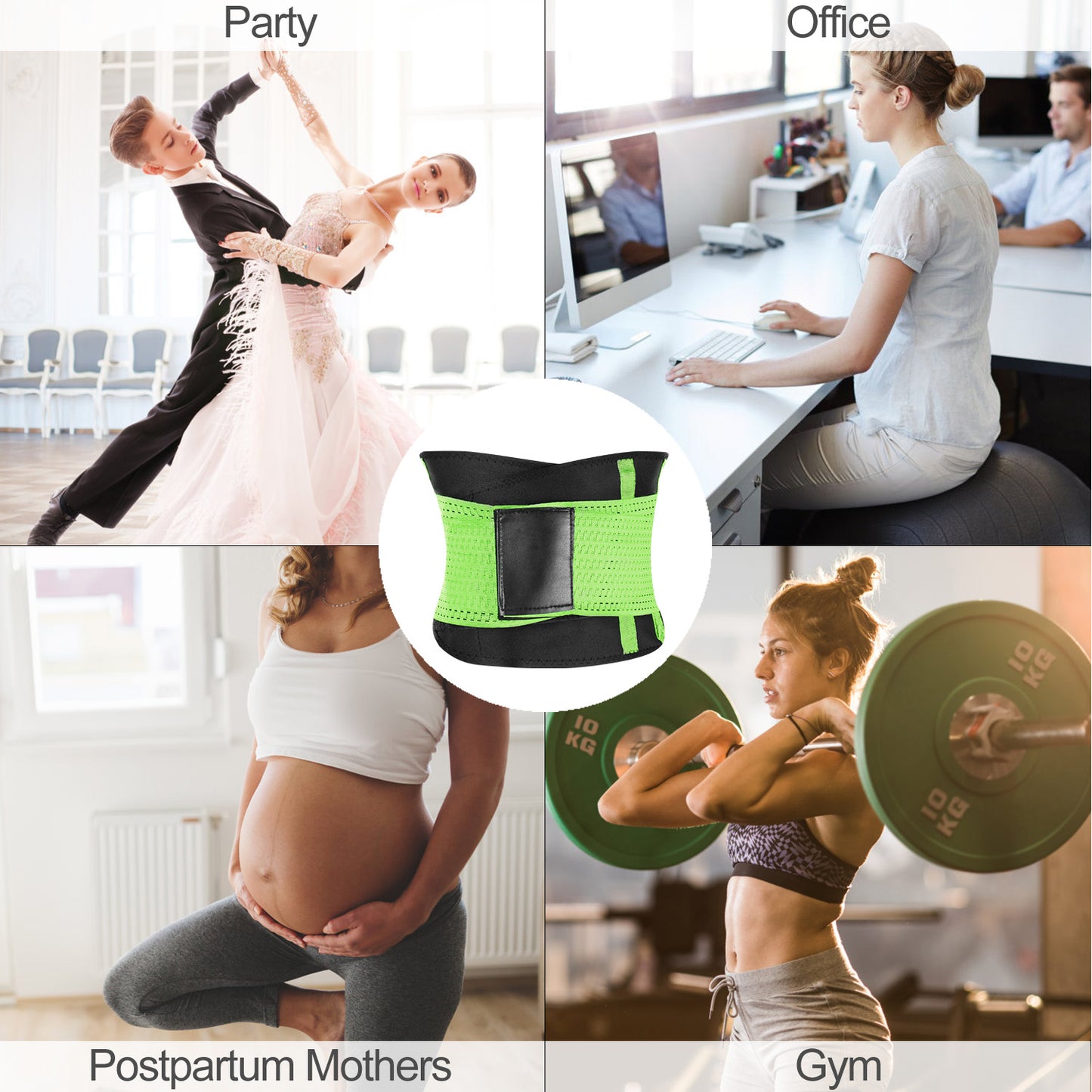 Waist Trainer Belt with Back Support - Adjustable Slimming Band