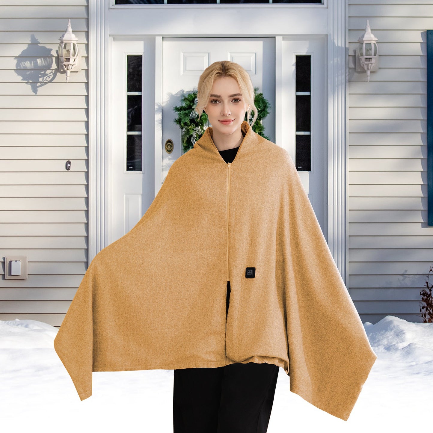 USB Heated Shawl with 3 Heat Levels and Zipper