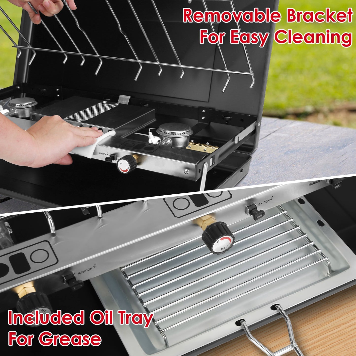 3 Burner Camping Stove 20000 BTU Portable Propane Gas Stove