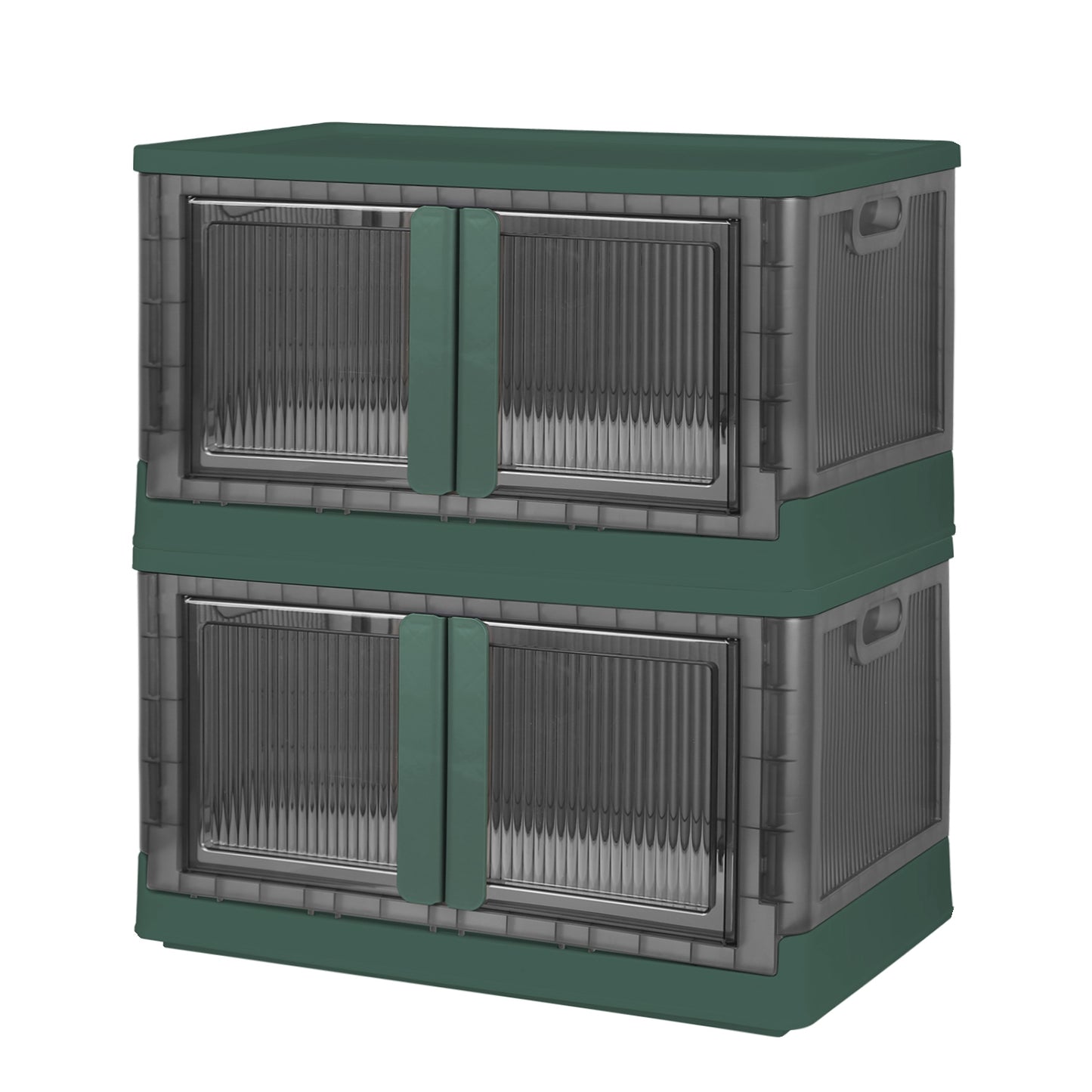 32L Foldable Storage Bins with Lid and Front Door - 2 Pack