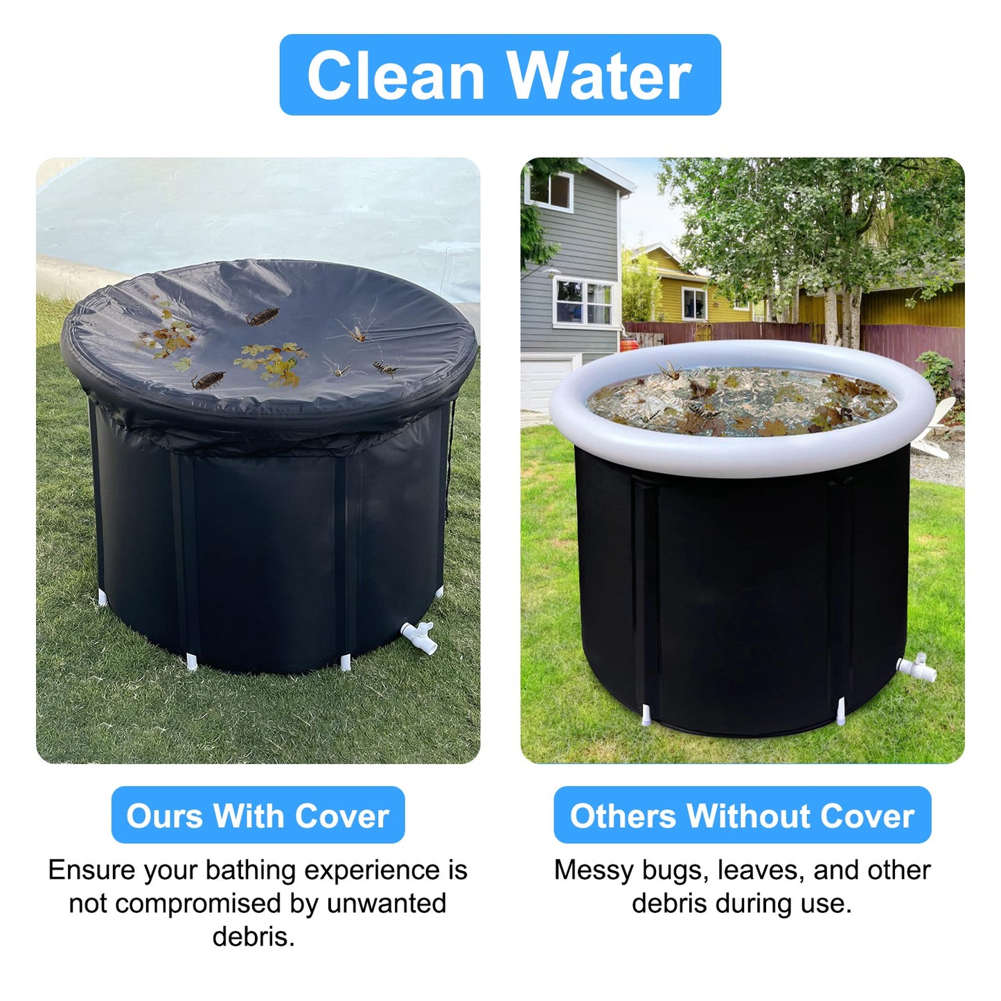 Ice Bath Tub 97 Gallon with Cover for Cold Water Therapy