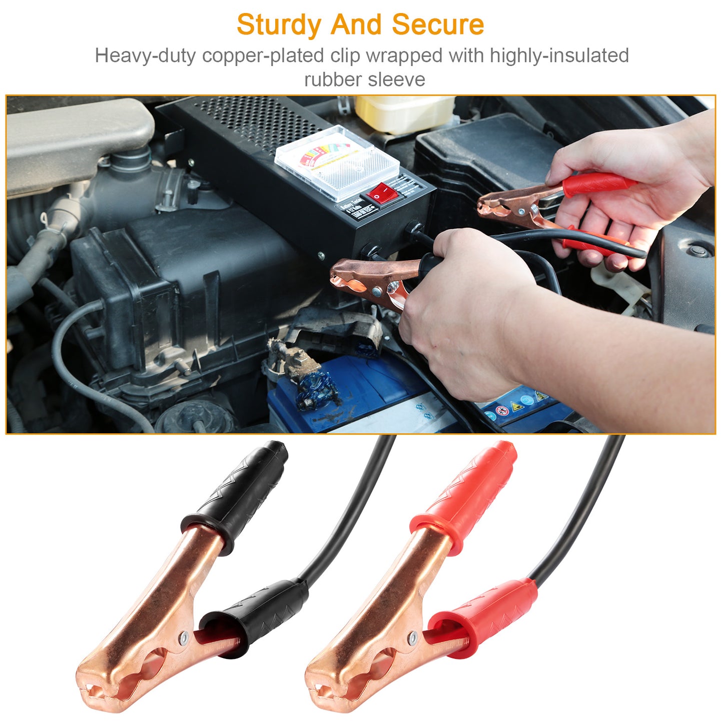 Battery Load Tester 6-12V 100A with Insulated Copper Clips