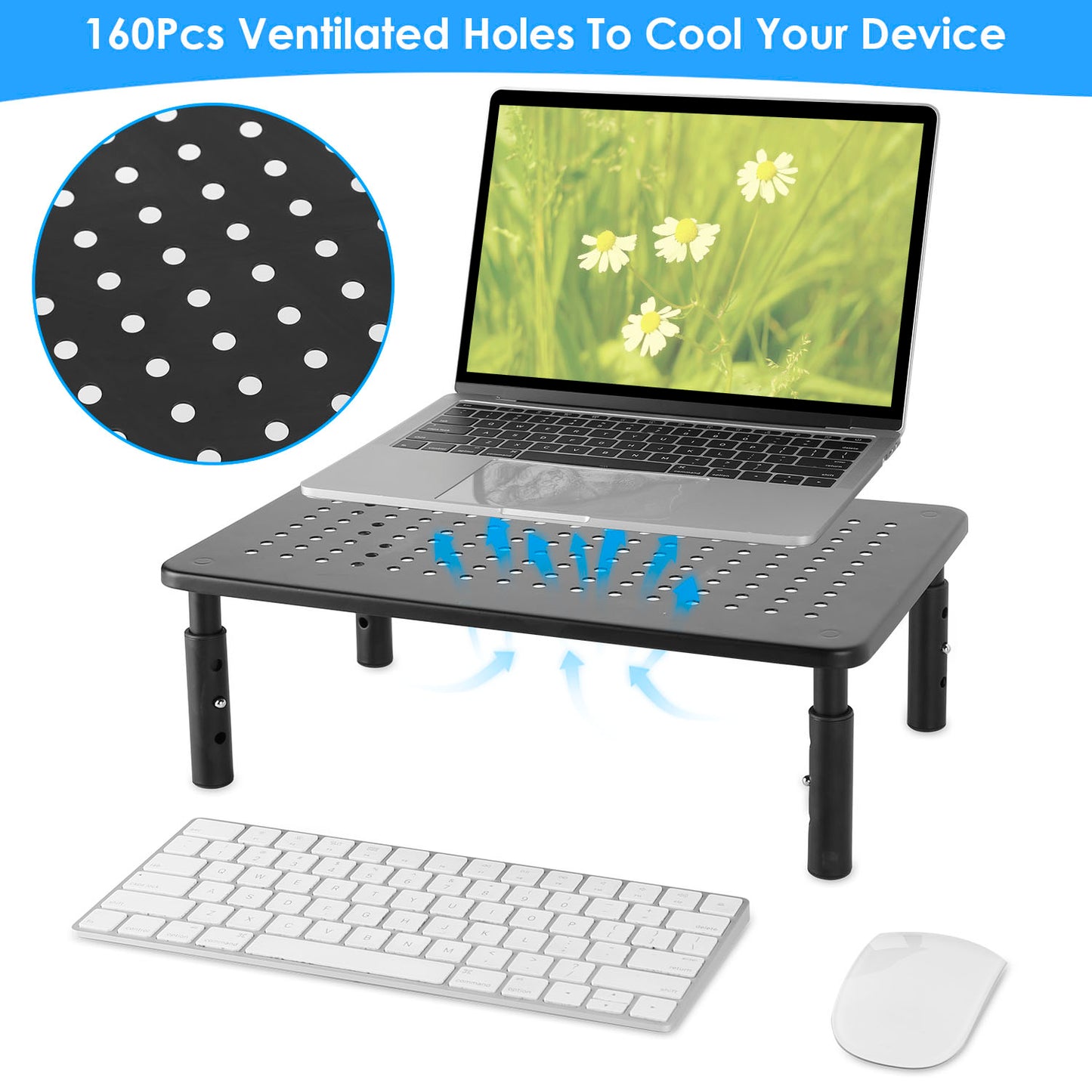 Monitor Stand Riser with 3 Adjustable Heights & Ventilation