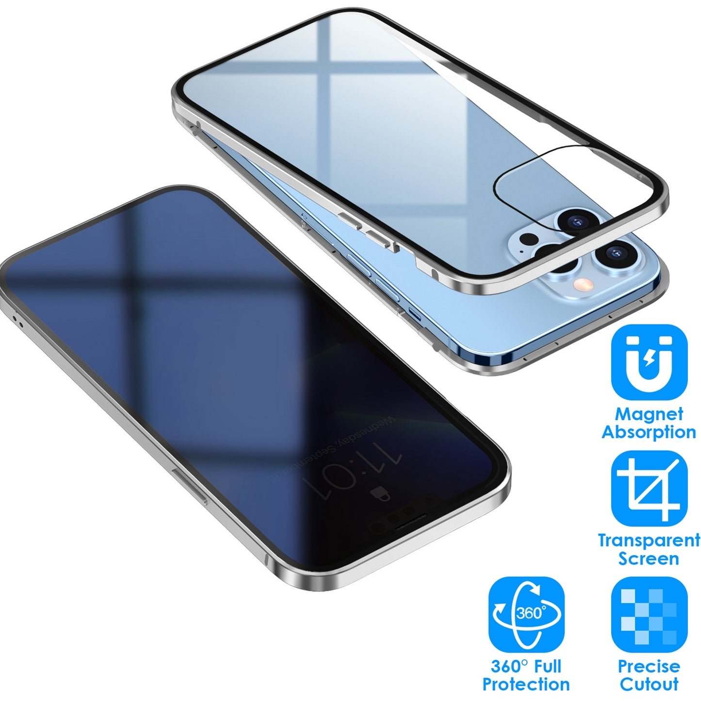 Privacy Magnetic Phone Case with Anti-Spy Screen Protection