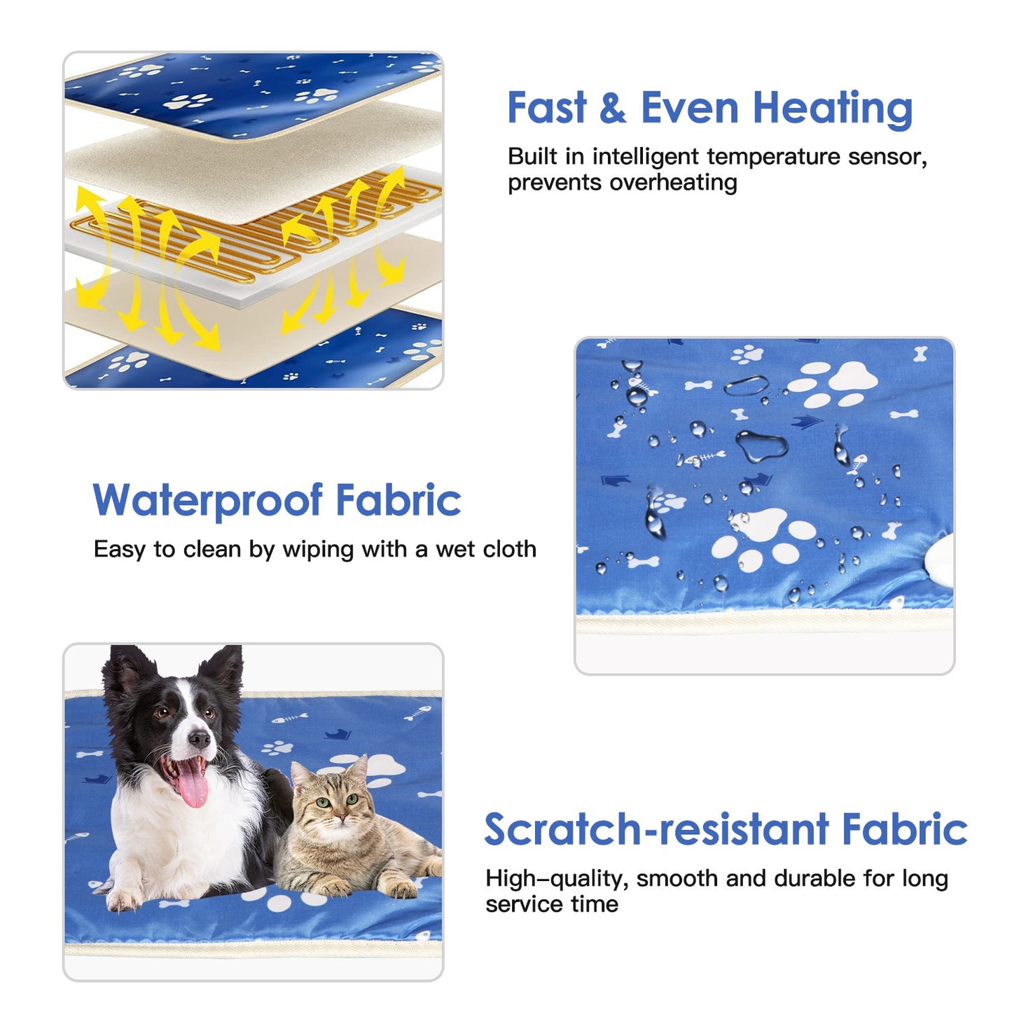 Pet Heating Pad with 9 Temperature Levels & Timer Settings