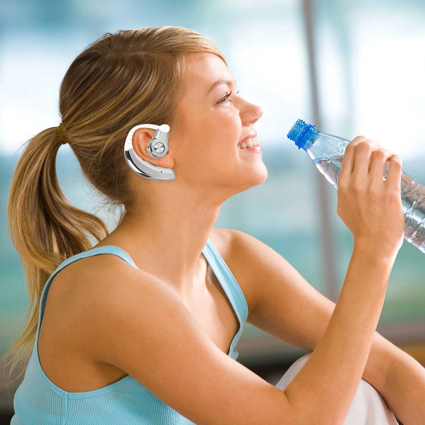 Wireless Bluetooth Earpiece with Mic for Business & Driving
