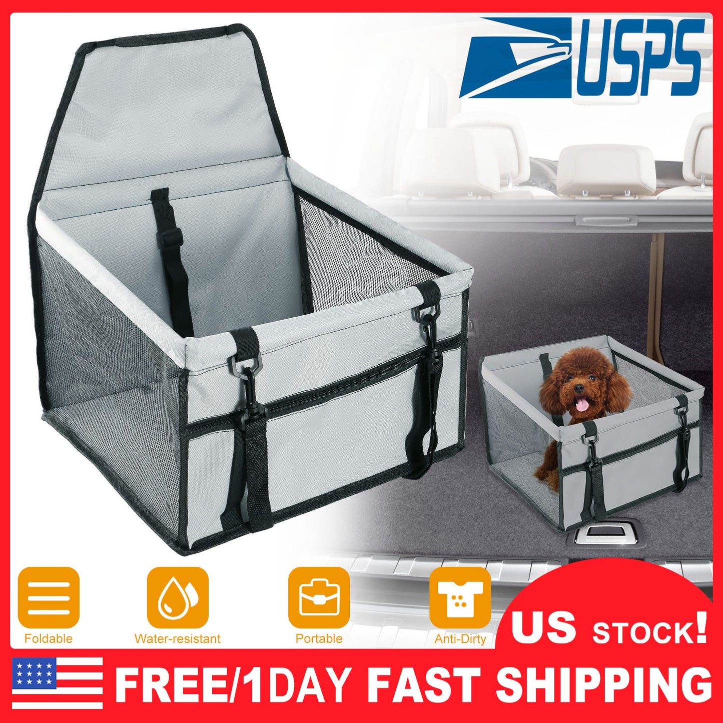 Dog Booster Car Seat for Small Pets Up to 20 Lbs