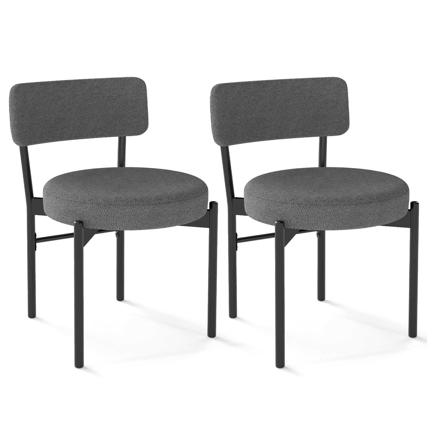 Padded Dining Chairs Set of 2 with Curved Backrest