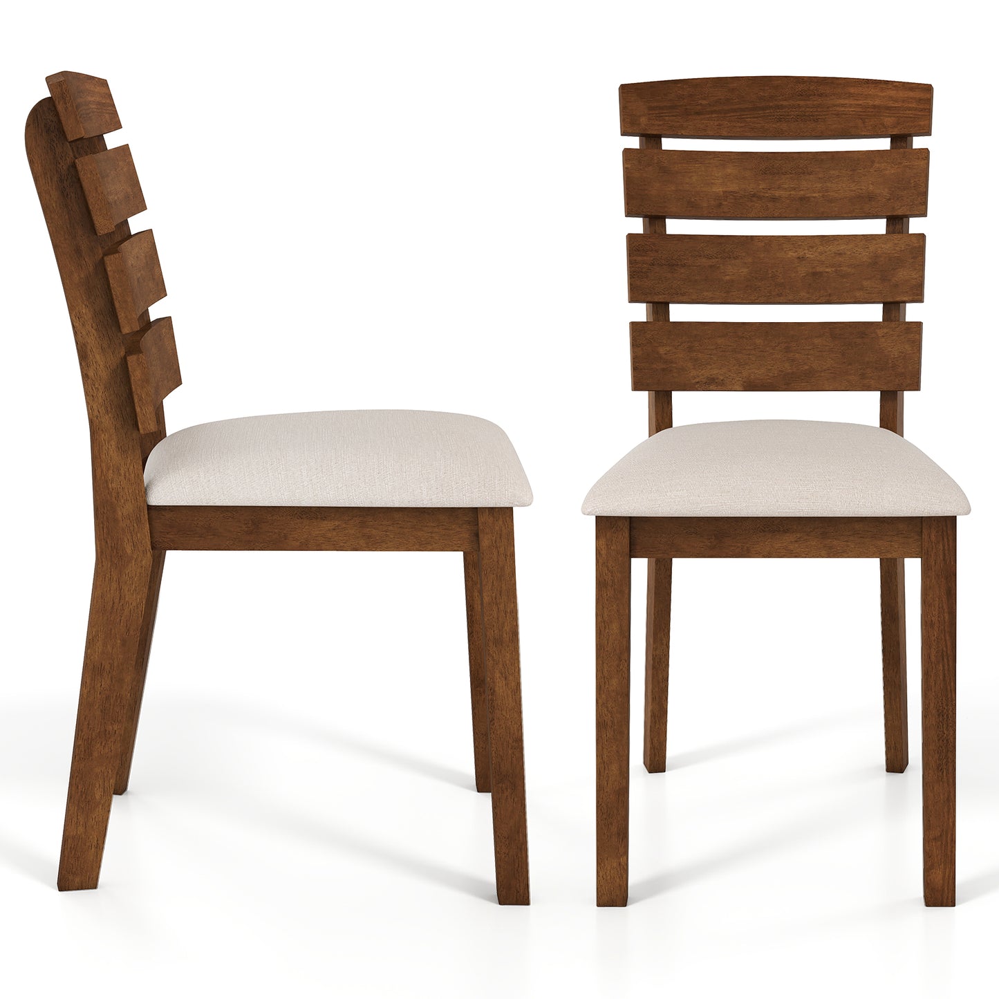 Dining Chairs Set of 2 with Slatted High Backrest