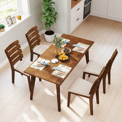 Dining Chairs Set of 2 with Slatted High Backrest