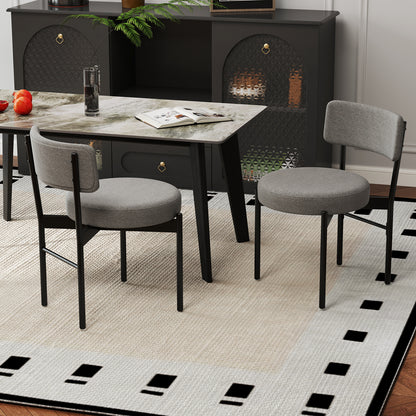 Padded Dining Chairs Set of 2 with Curved Backrest
