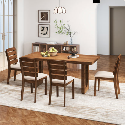 Dining Chairs Set of 2 with Slatted High Backrest