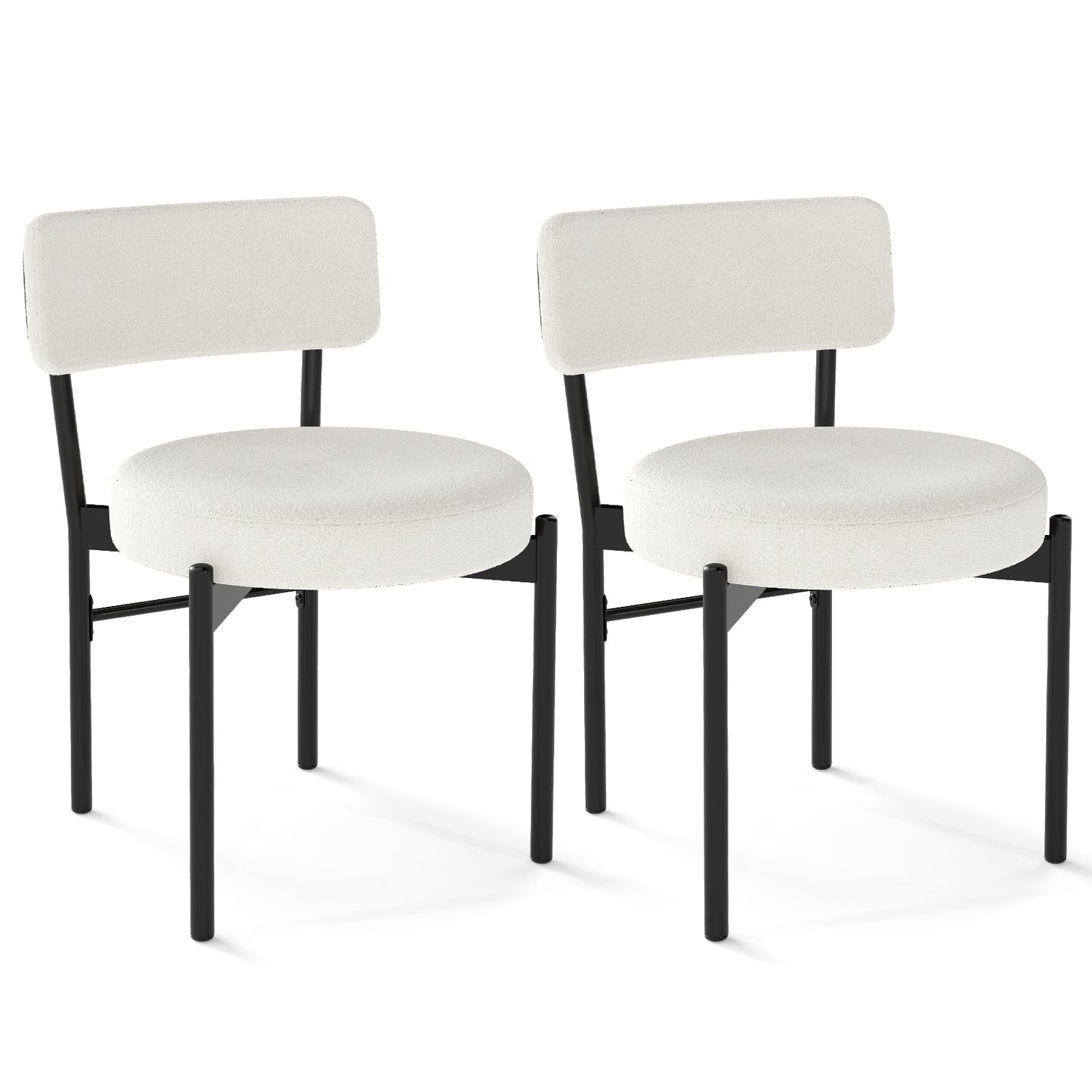 Padded Dining Chairs Set of 2 with Curved Backrest