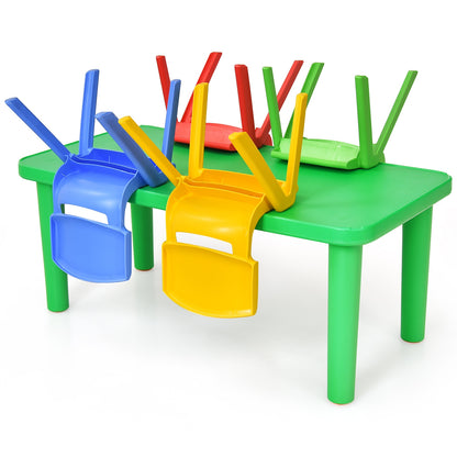 Kids Plastic Table and 4 Chairs Set - Colorful