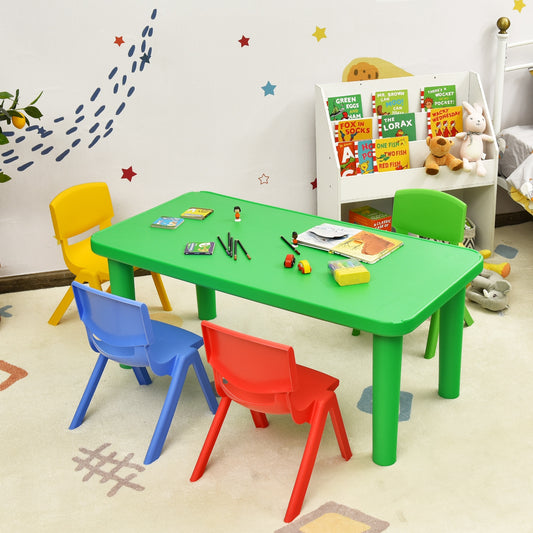 Kids Plastic Table and 4 Chairs Set - Colorful