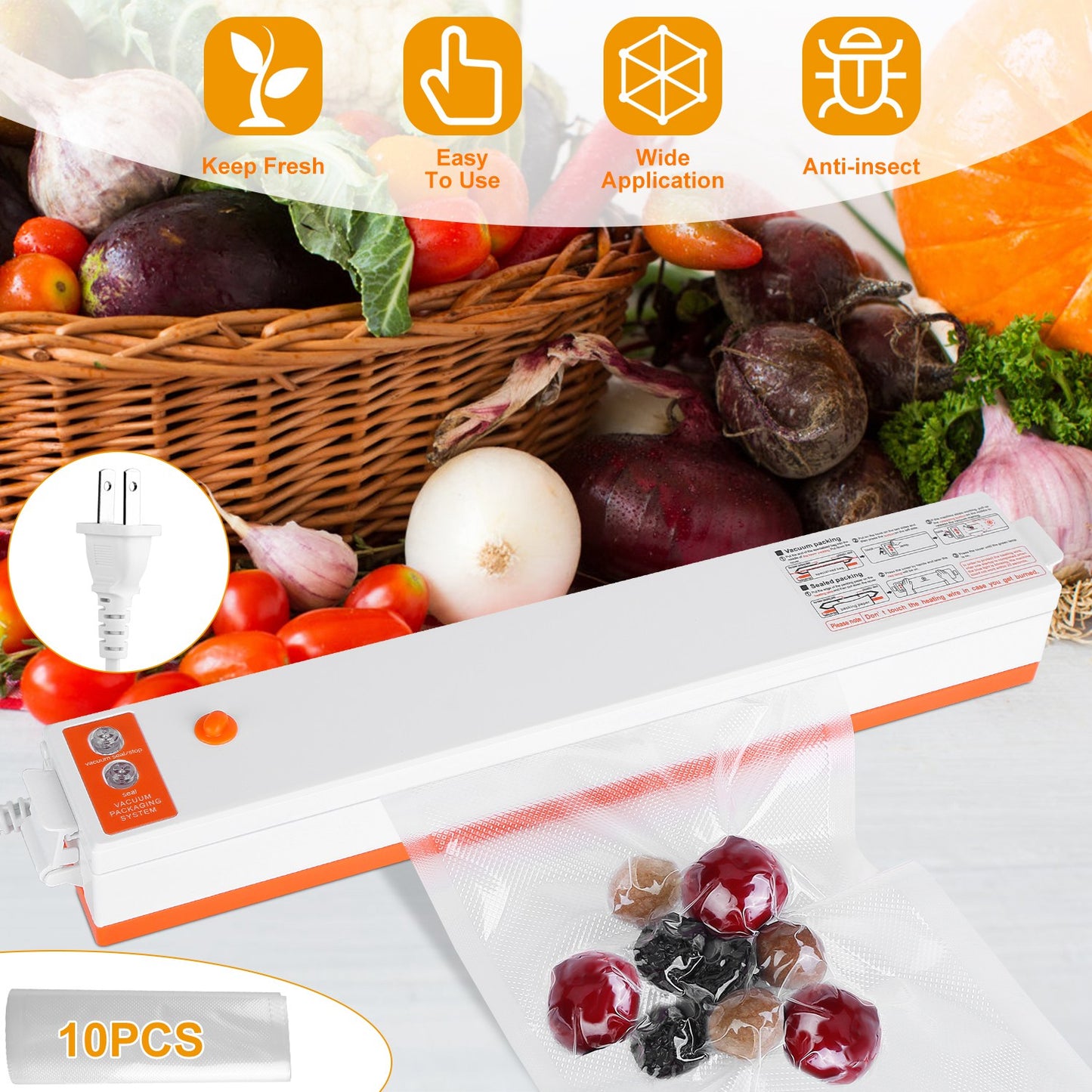 Electric Vacuum Sealer Machine for Food Preservation
