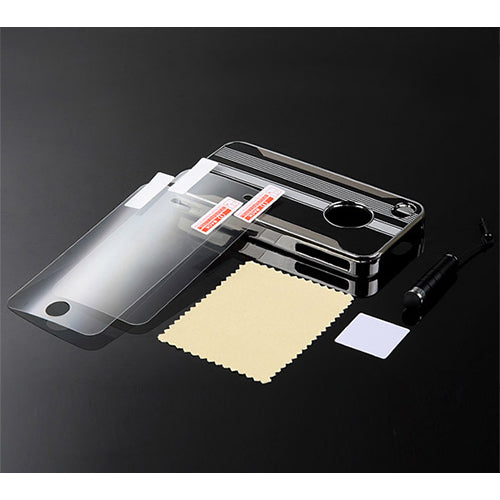 iPhone 4/4S Chrome Aluminum Hard Case with Accessories Kit