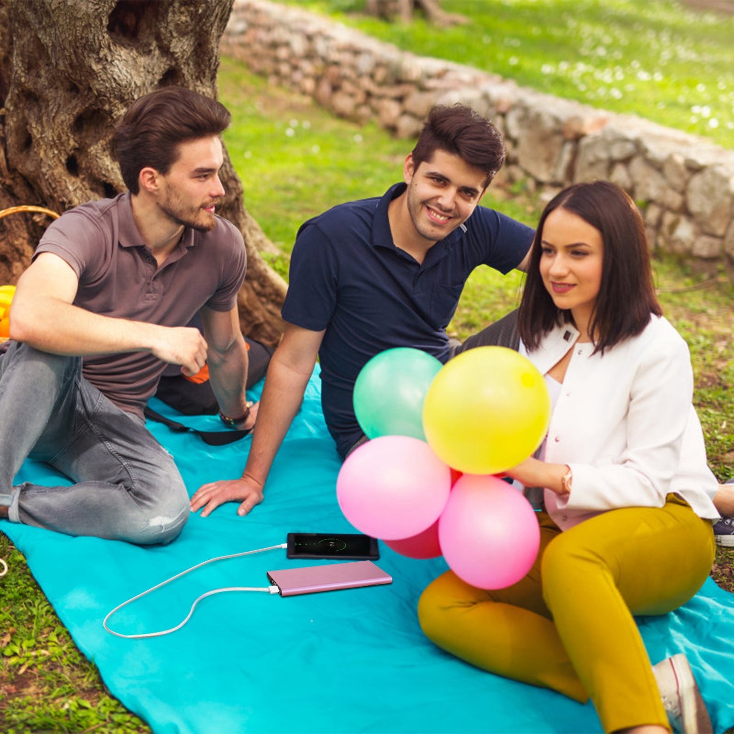 20000mAh Power Bank Dual USB Ports Ultra-Thin Portable Charger