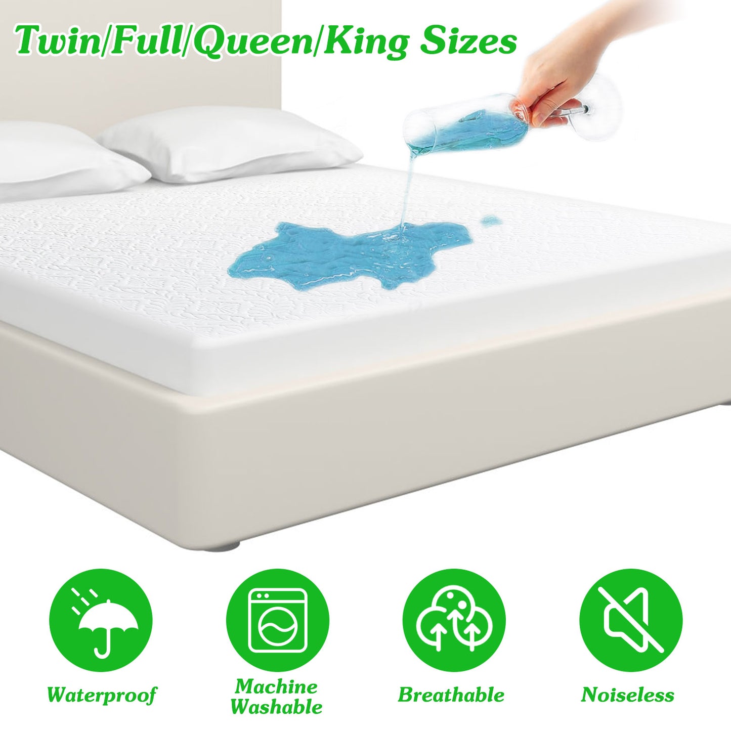 Waterproof Mattress Protector Full Size Cotton Breathable