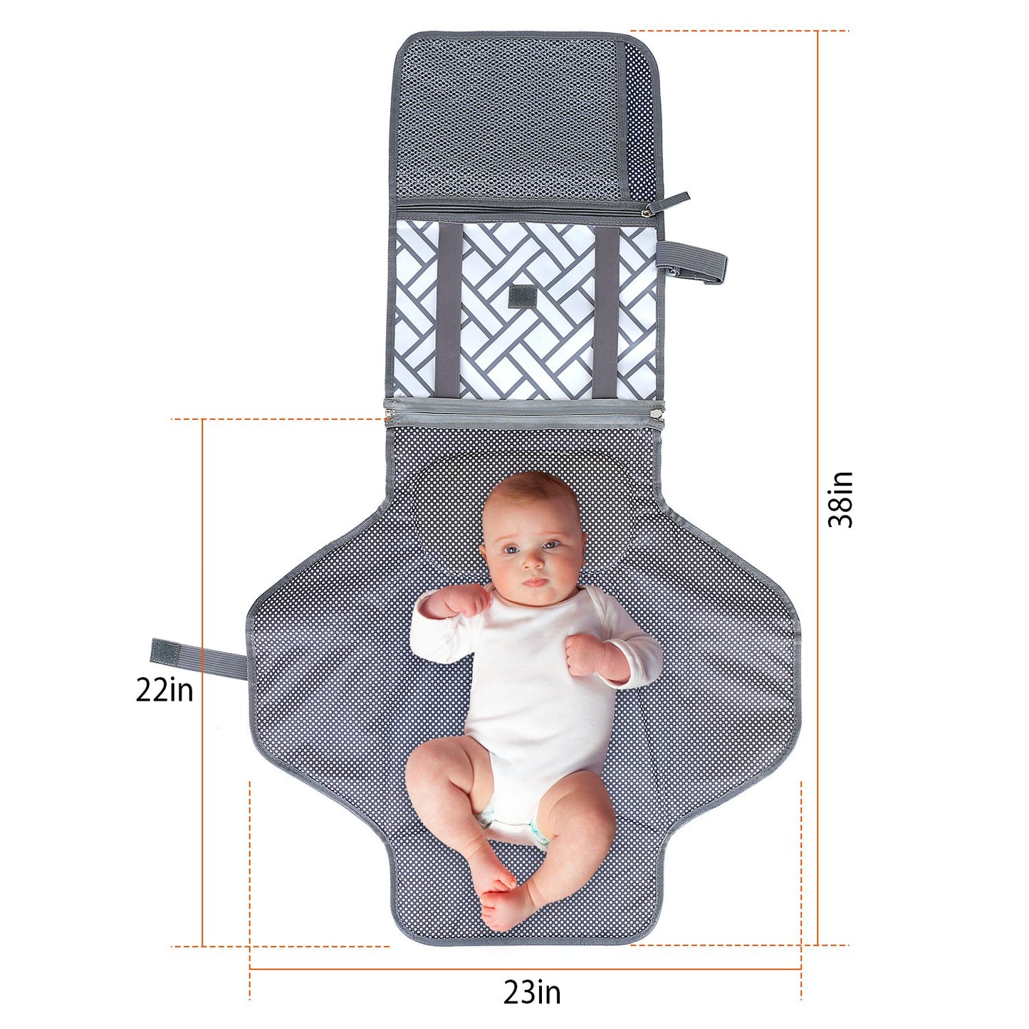 Portable Diaper Changing Pad with Storage Pockets