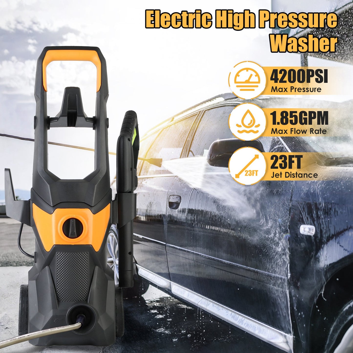 Electric Pressure Washer 4200PSI 1.85GPM with Foam Cannon