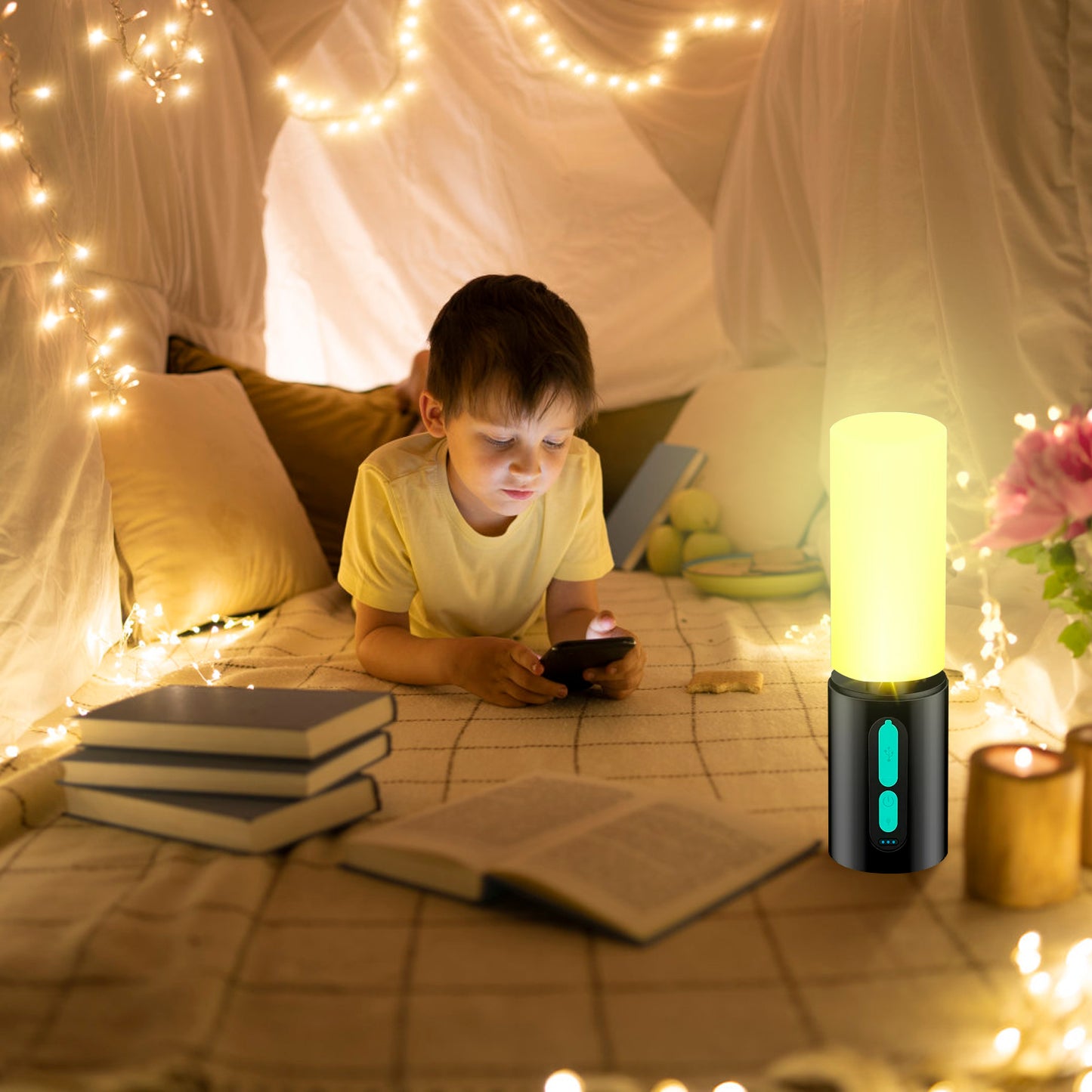 Rechargeable Camping Lantern with 33ft String Light & Power Bank