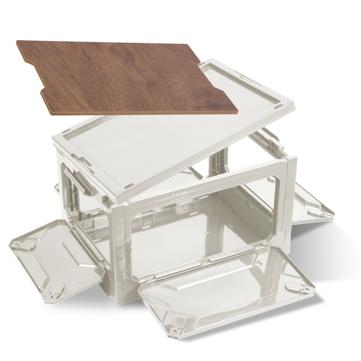 Collapsible Storage Bin with Wheels & Cutting Board Lid - 41QT