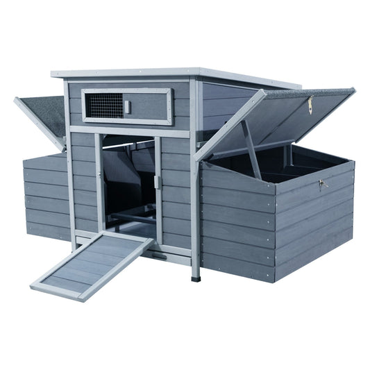 Wooden Chicken Coop for 3-6 Chickens with 6 Nesting Boxes