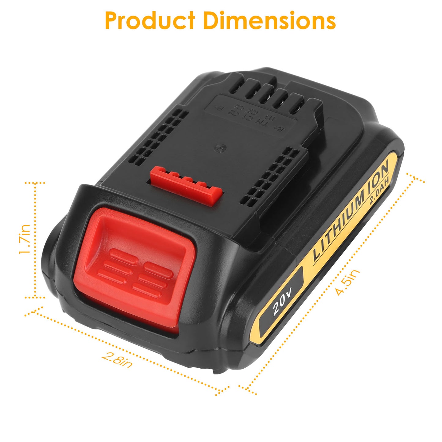 20V 2000mAh Lithium-Ion Replacement Battery for Dewalt Tools