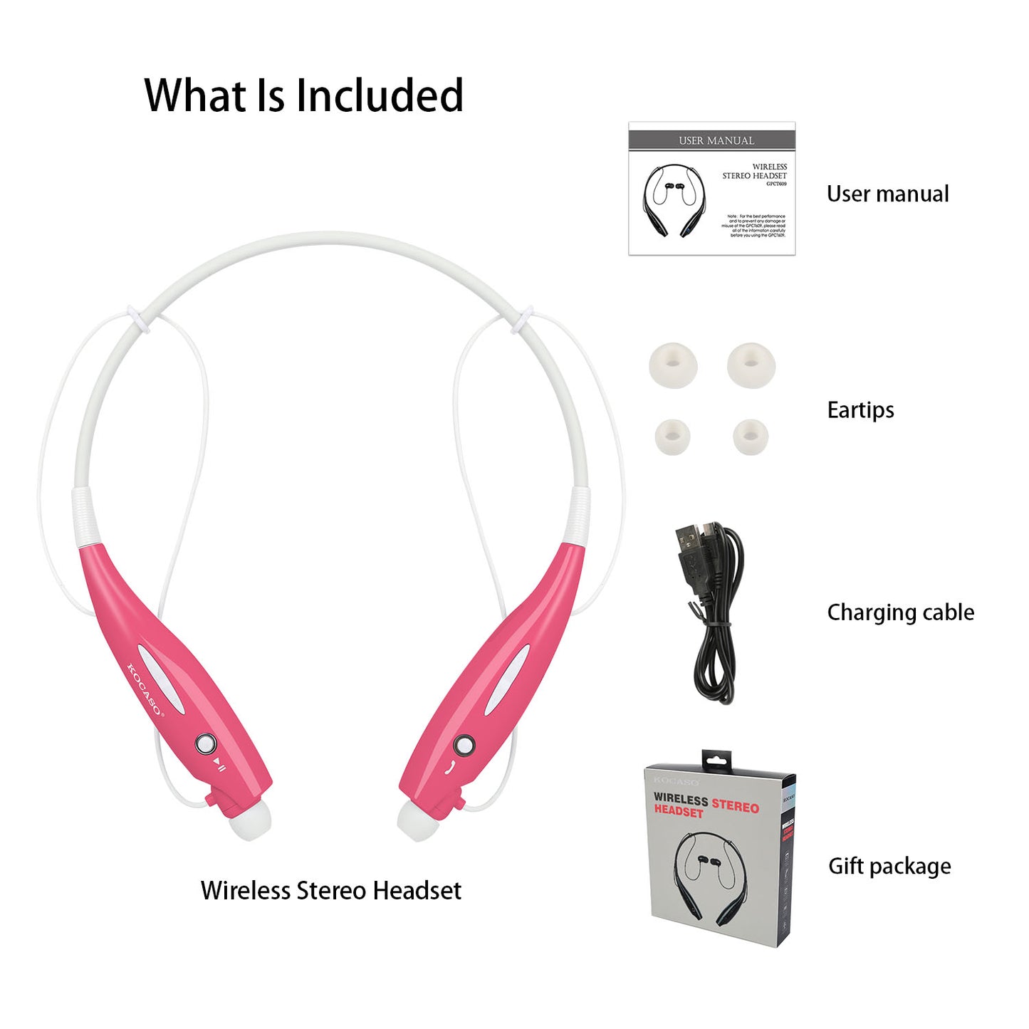 Wireless Sports Neckband Headphones with Magnetic Earbuds
