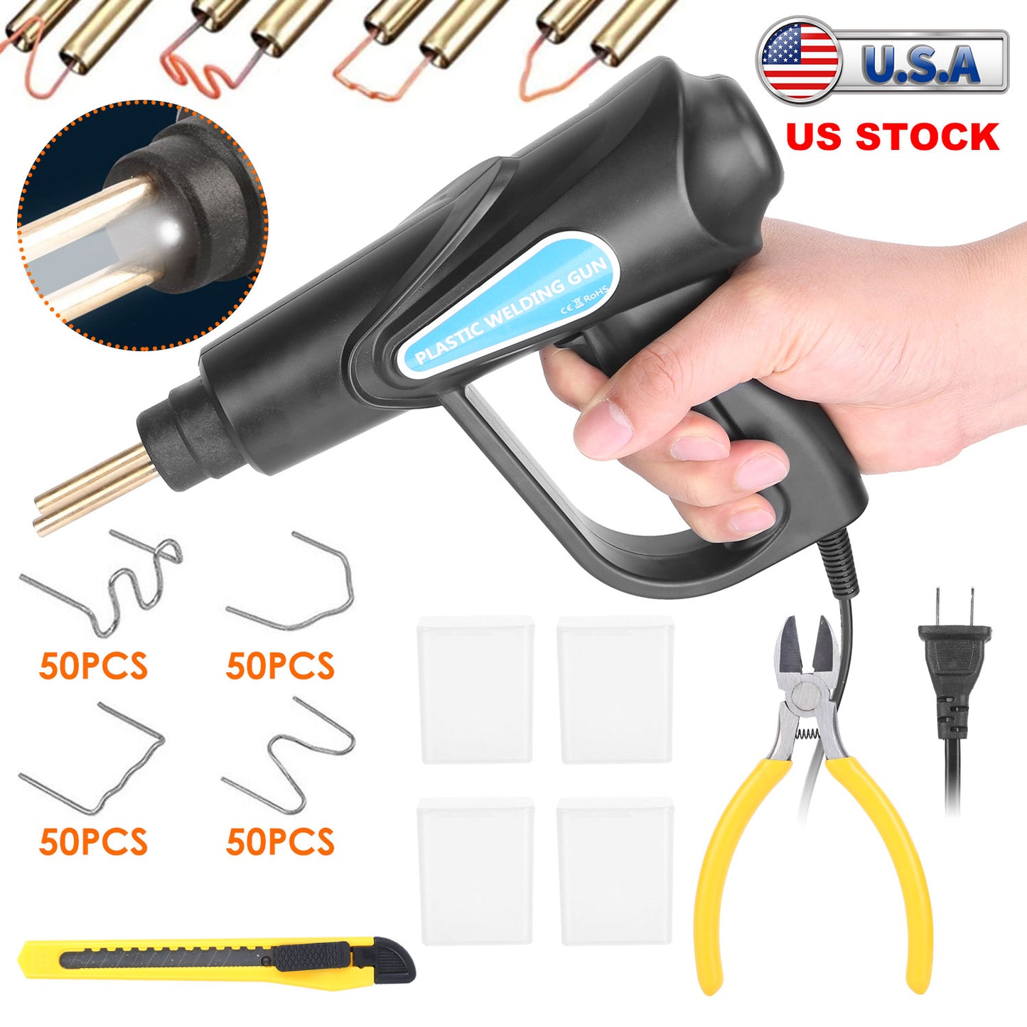 70W Plastic Welder Kit for Bumper Repair with 200 Staples