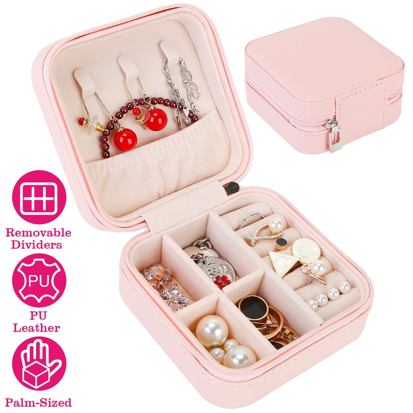 Mini Jewelry Storage Box with Travel Case Organizer