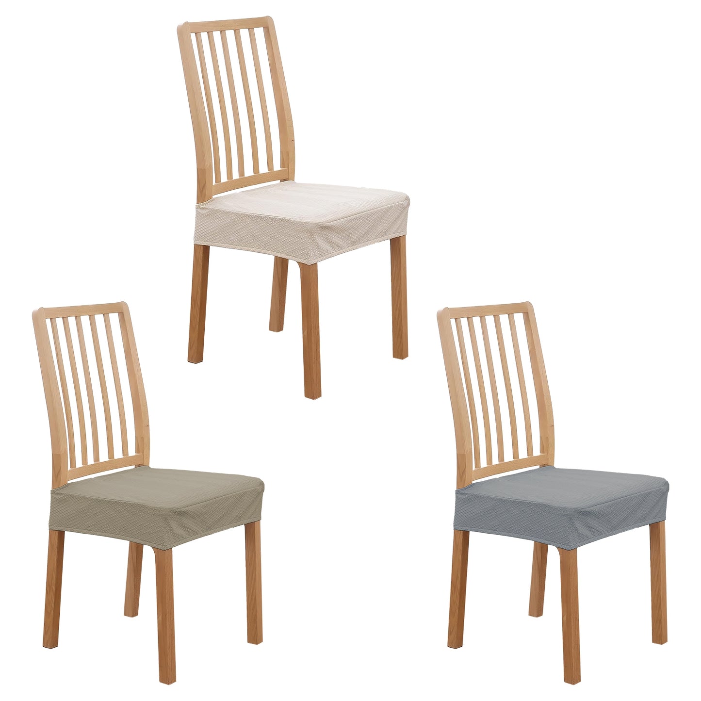 Waterproof Dining Chair Seat Covers - 4 Pack Stretch Slipcovers