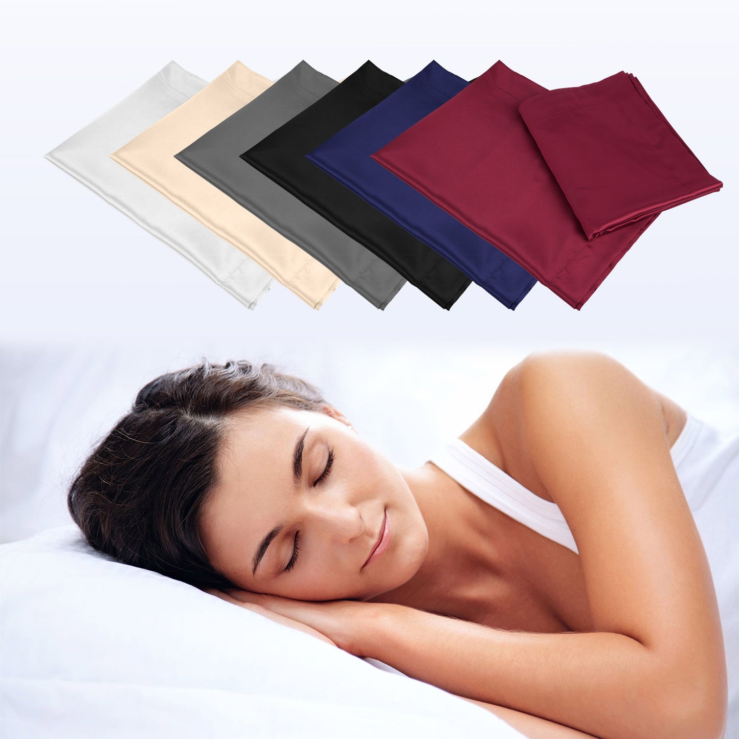Satin Pillowcases King Size Set of 2 - White