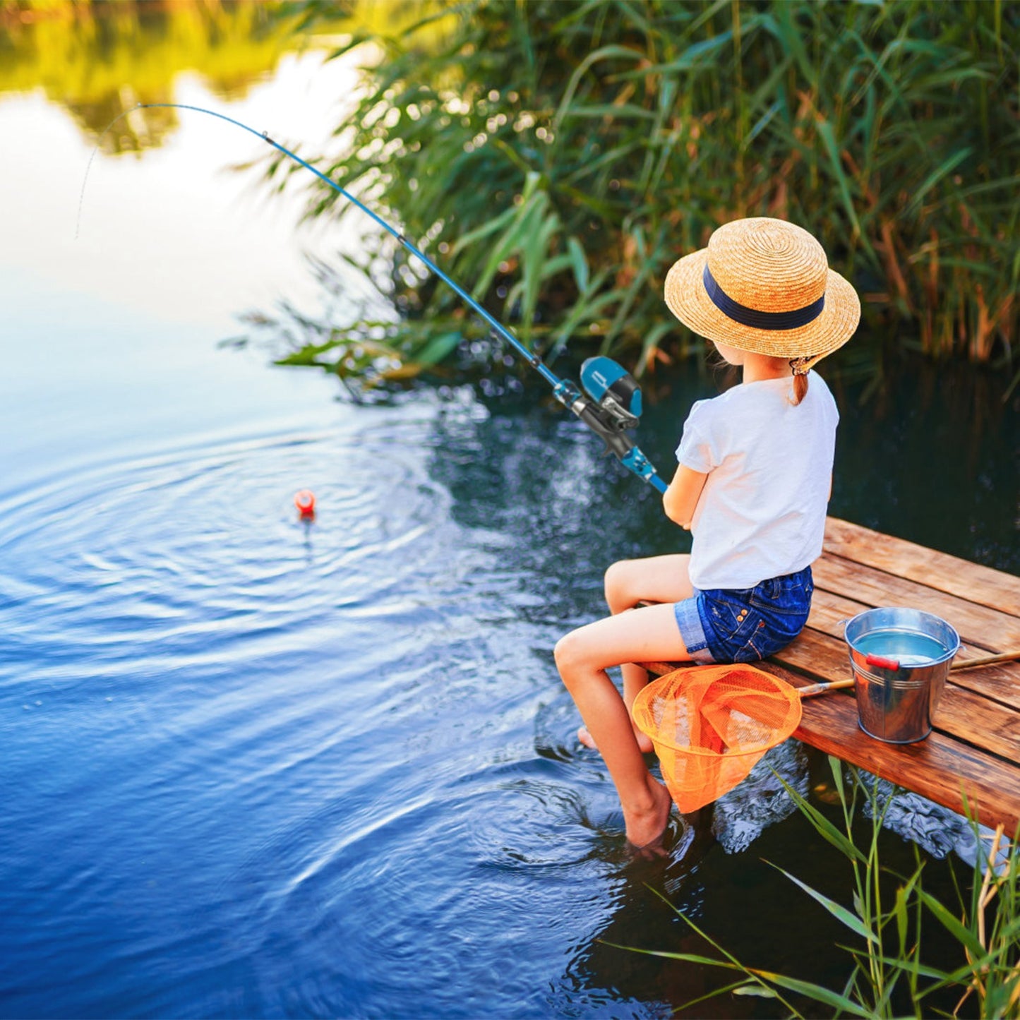 Kids Telescopic Fishing Rod and Reel Combo Starter Kit