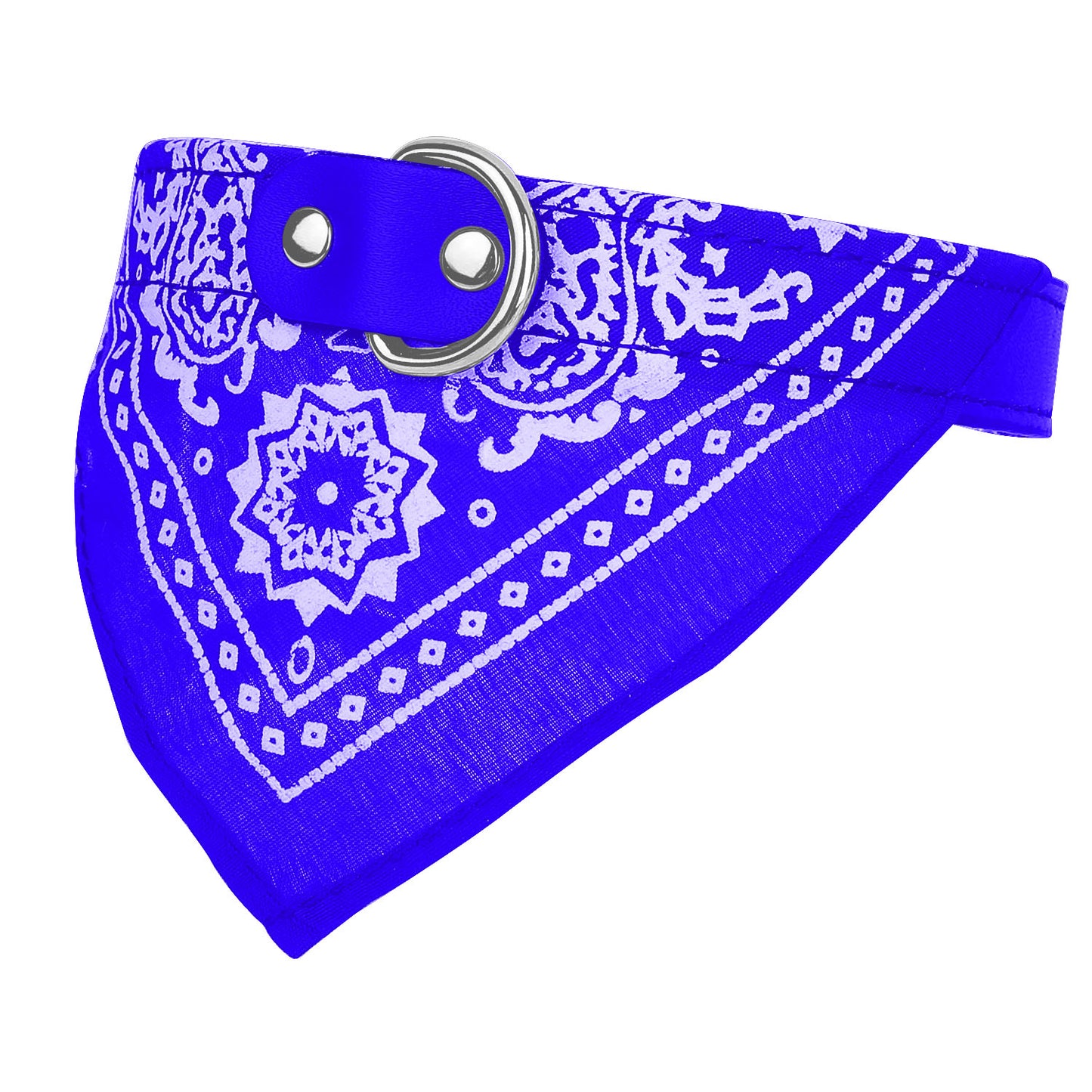 Dog Bandana Collar with Adjustable Leather Strap