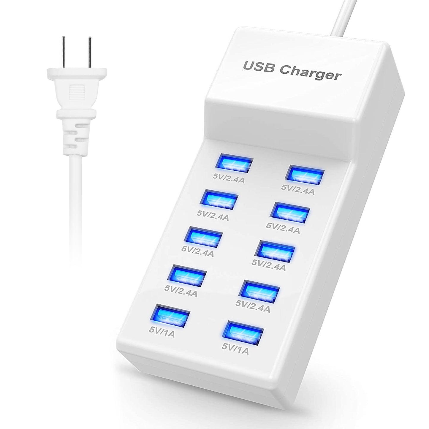 10-Port USB Charging Station Hub 50W Multi-Device Wall Charger