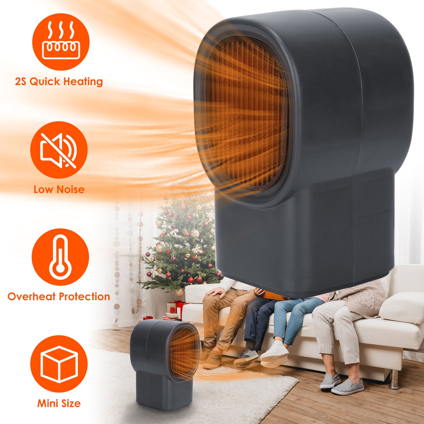 400W Portable Electric Space Heater for Home & Office