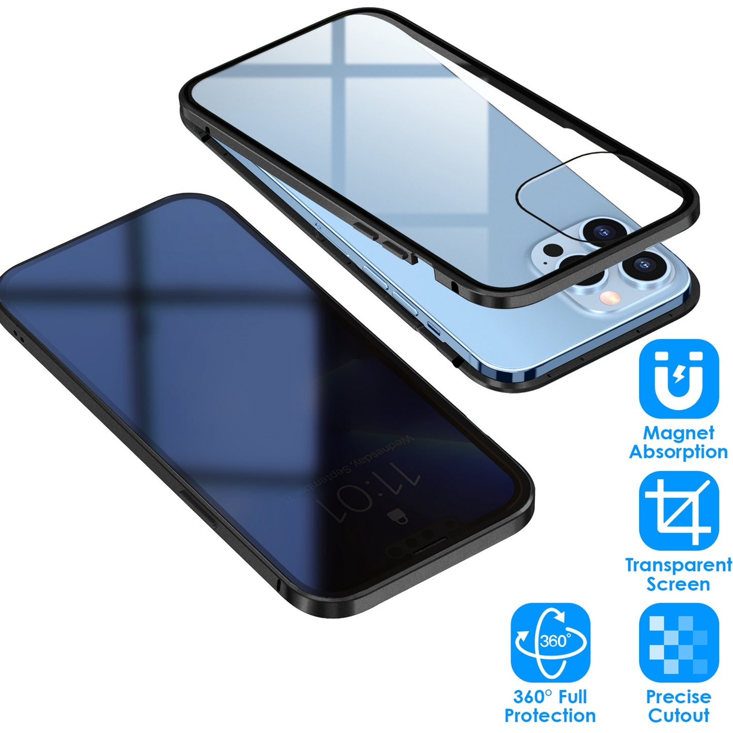 Privacy Magnetic Phone Case with Anti-Spy Screen Protection