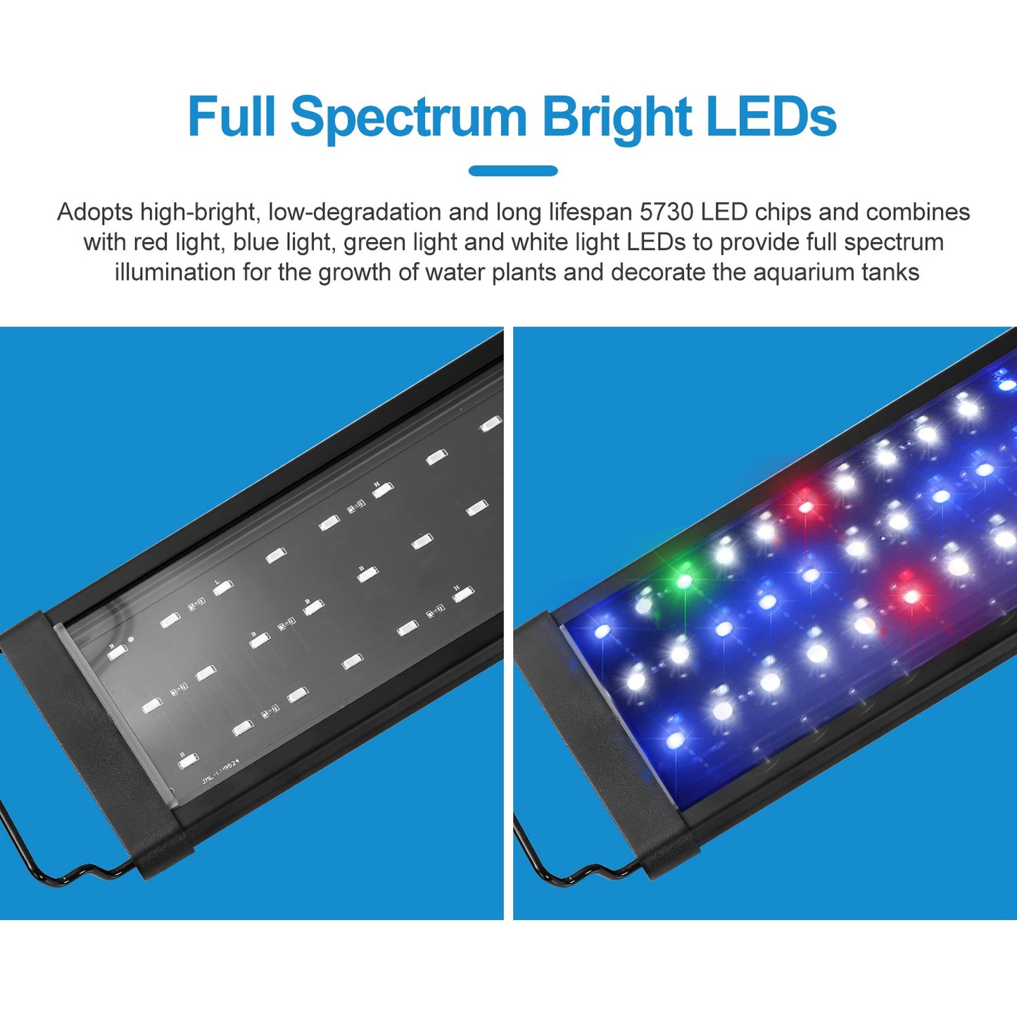 Full Spectrum LED Aquarium Light with Extendable Brackets