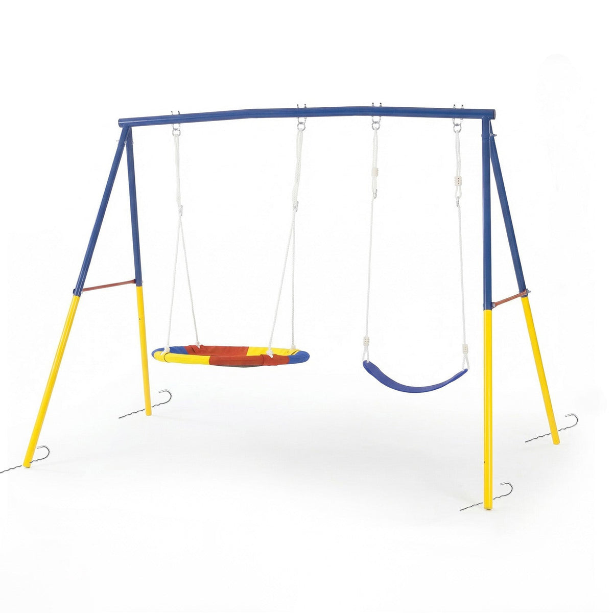 Outdoor Swing Set with Saucer & Belt Swings - 330lbs Capacity