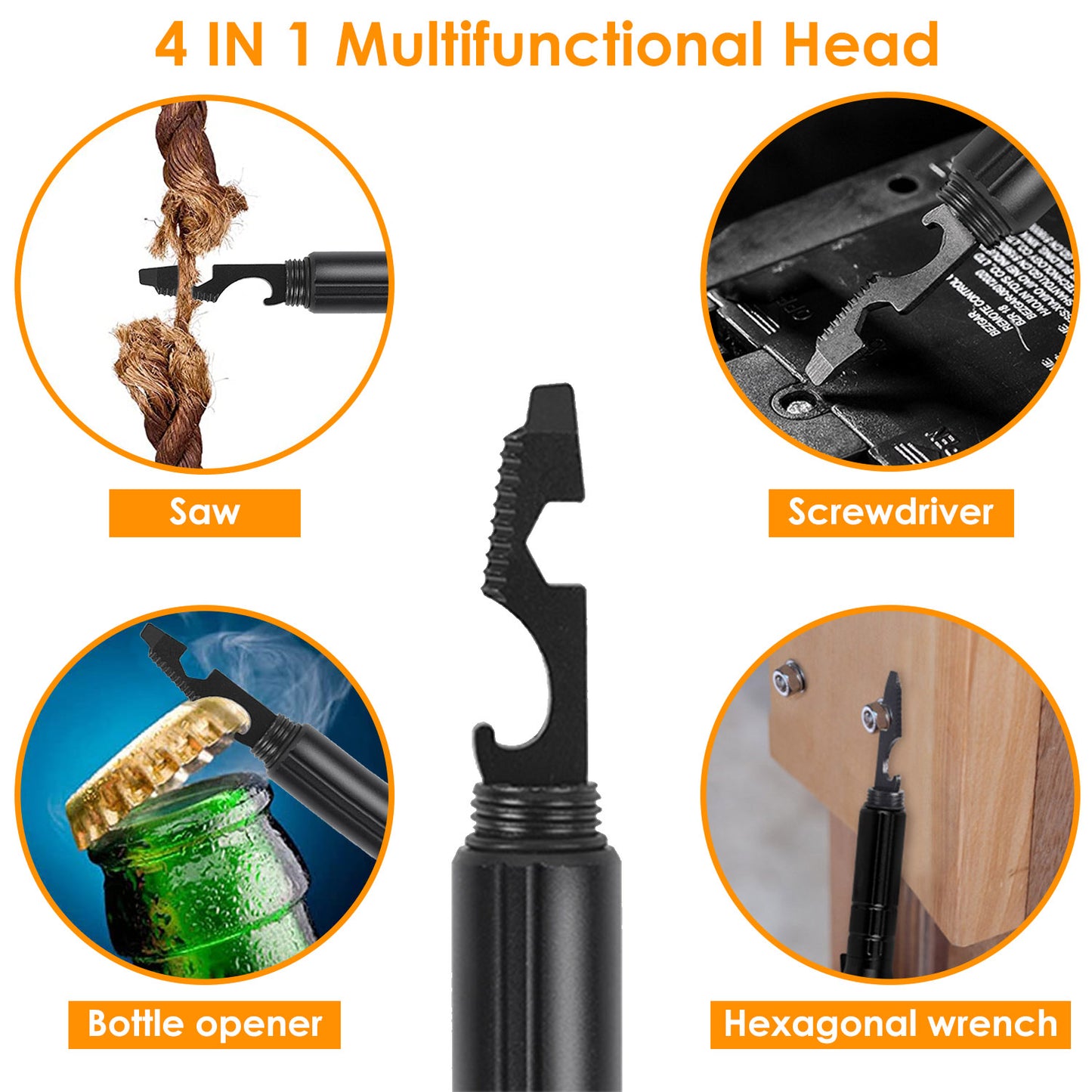Tactical Pen Multi-Tool Set with LED Flashlight & Glass Breaker