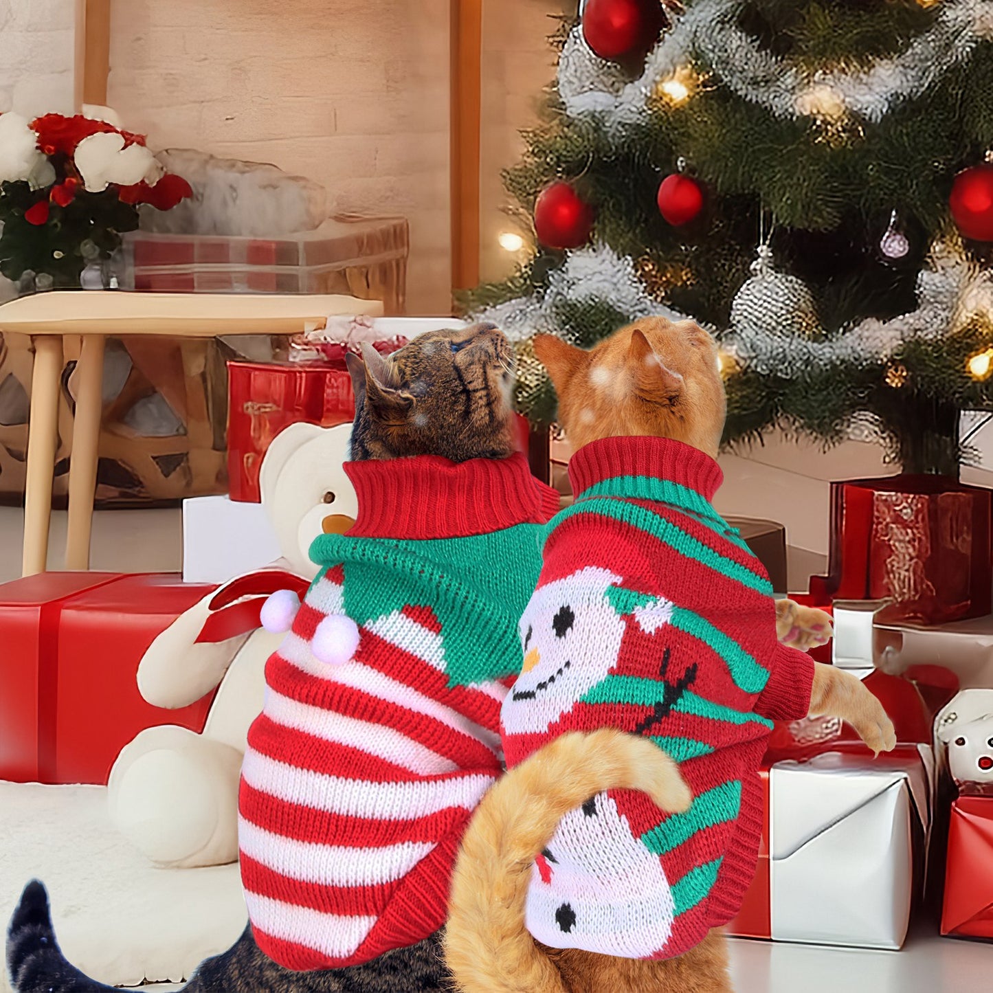 Christmas Turtleneck Sweater for Dogs & Cats