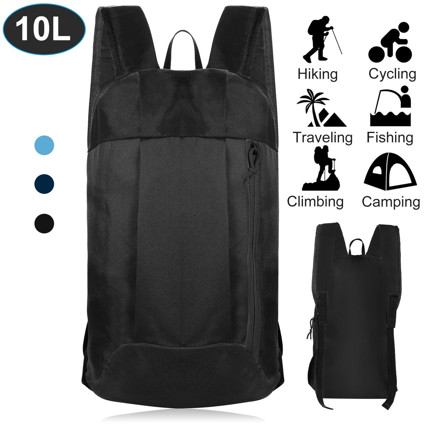 10L Waterproof Daypack for Hiking, Cycling & Travel