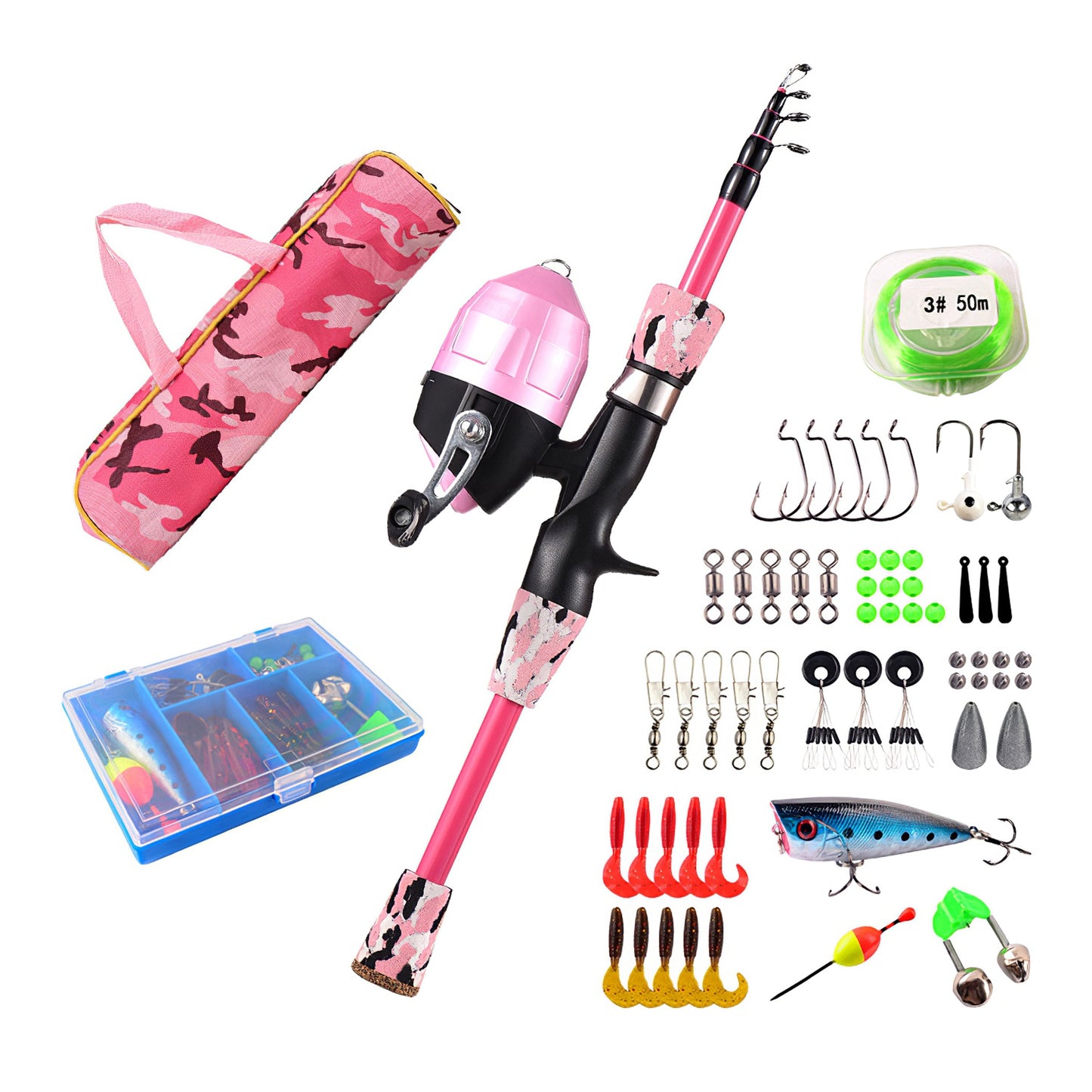 Kids Telescopic Fishing Rod and Reel Combo Starter Kit