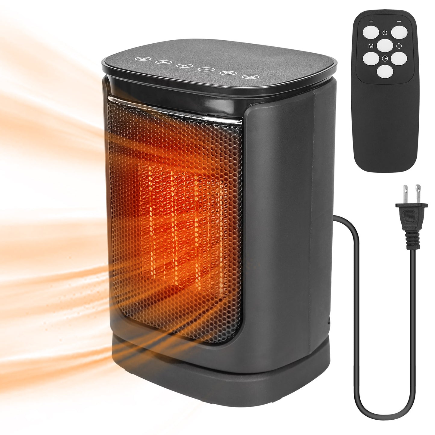 1500W Ceramic Space Heater with Remote Control & Oscillation