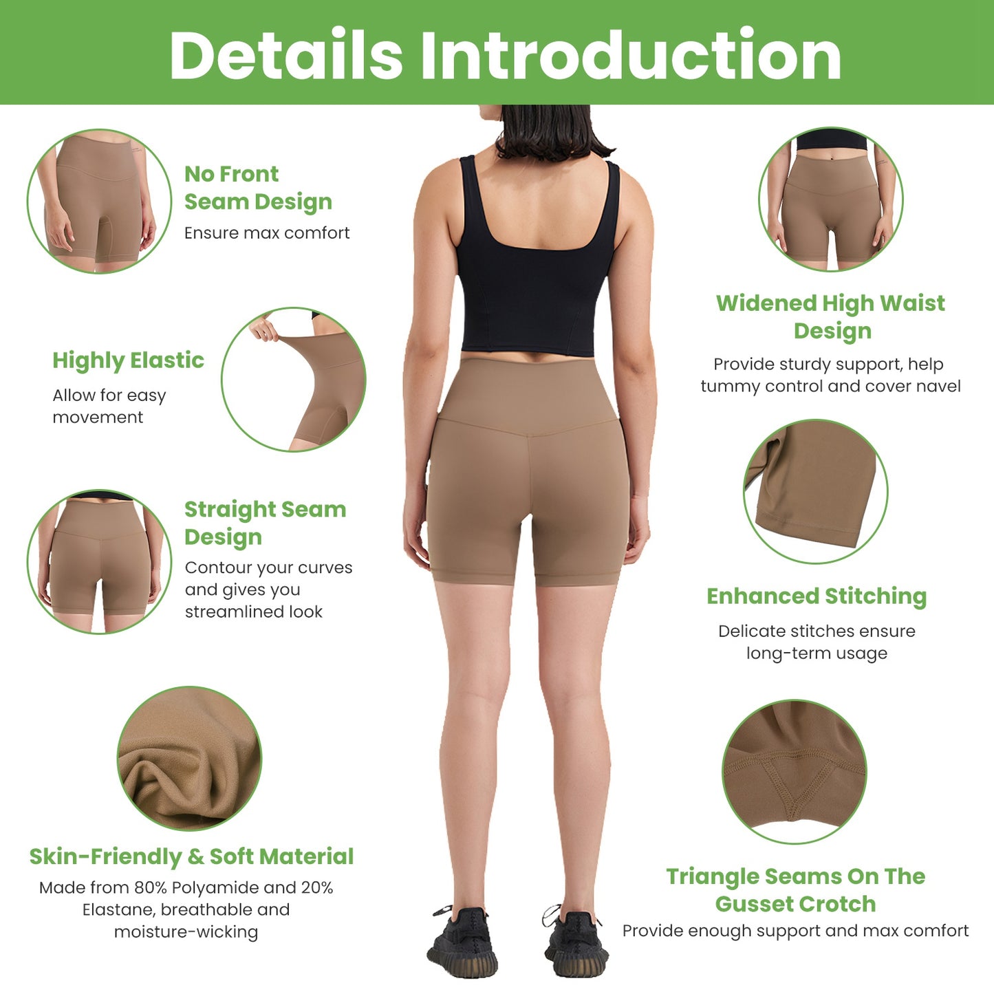Control Pants Athletic Leggings Booty Shorts