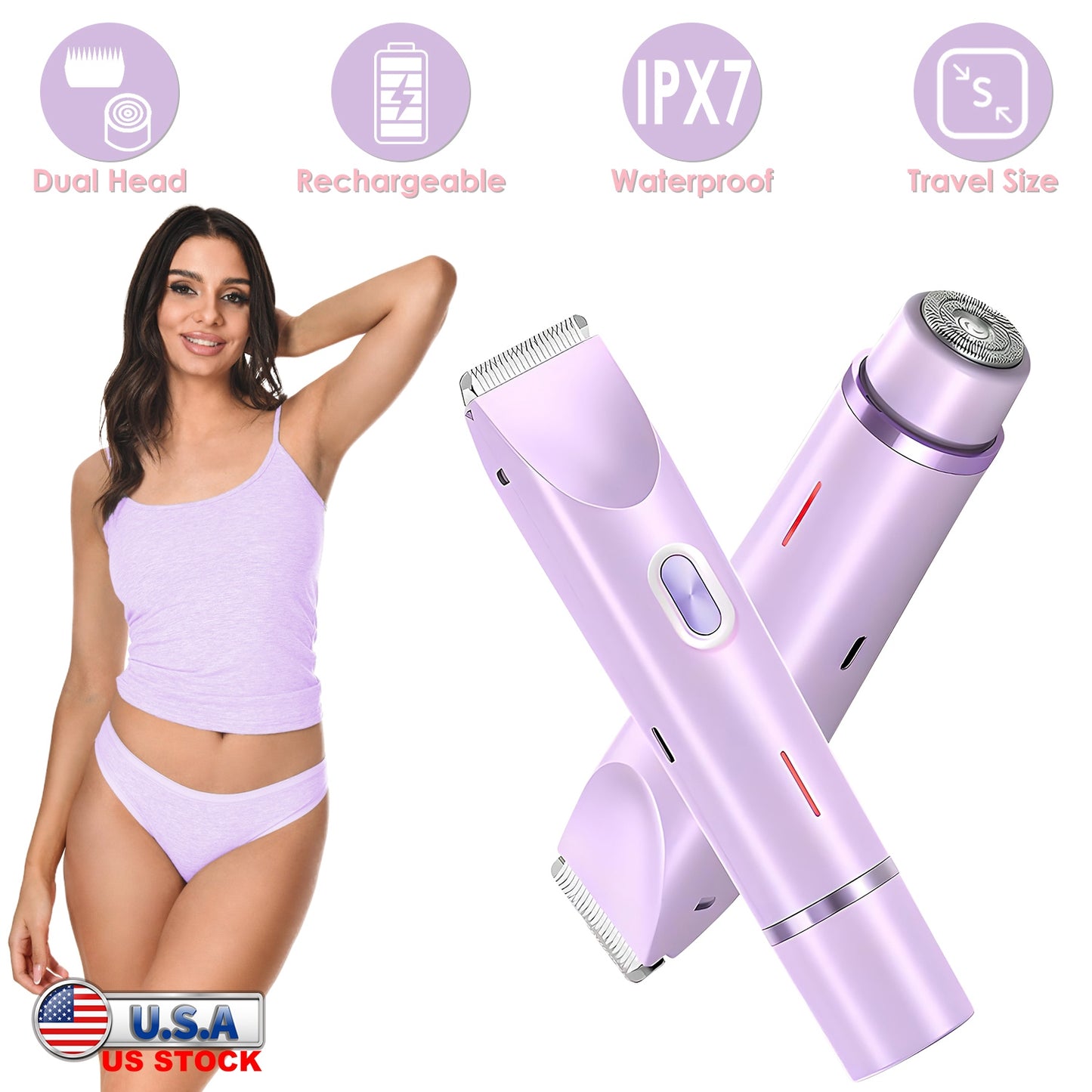 2-in-1 Bikini Trimmer for Women – Cordless & Waterproof