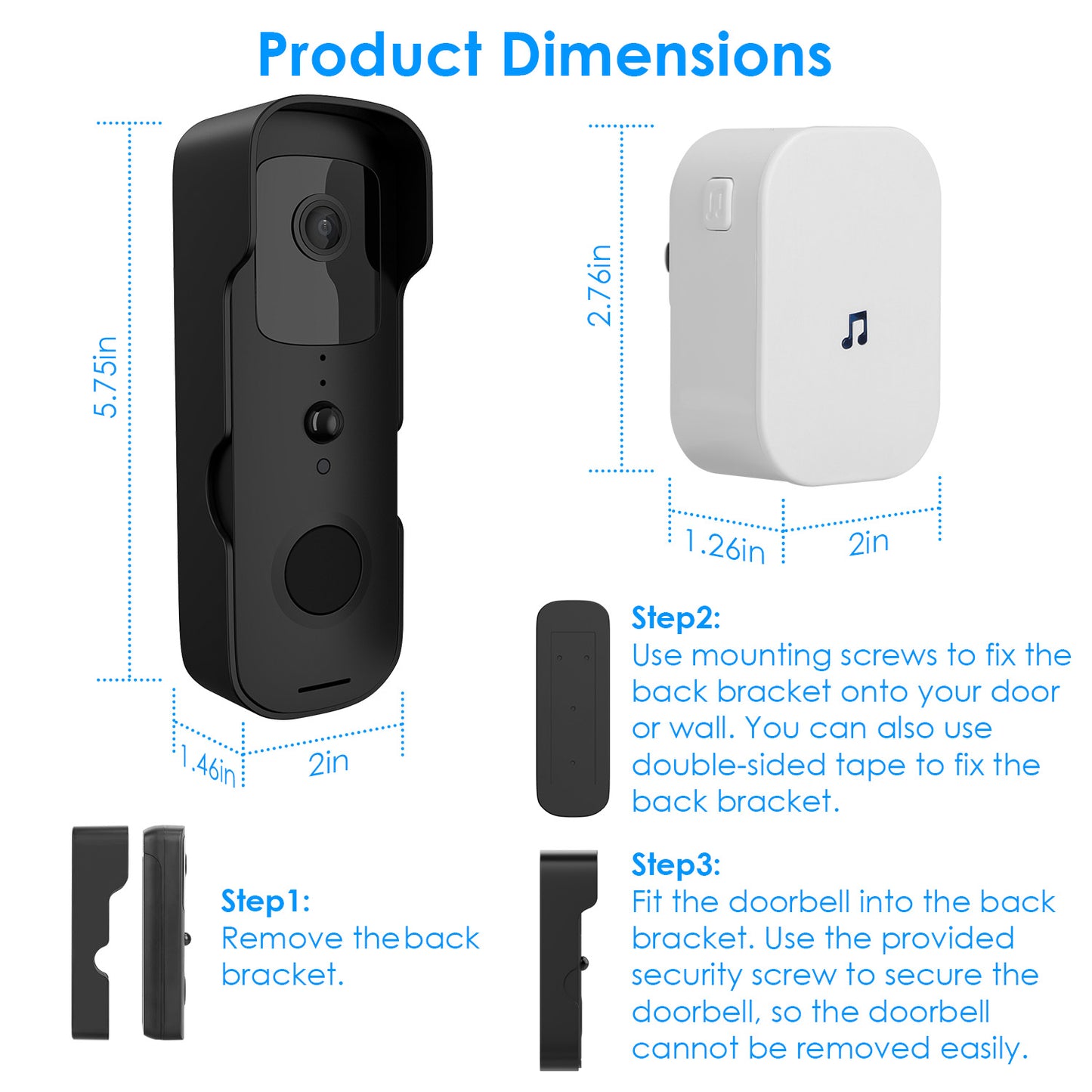 Smart Wi-Fi Video Doorbell with Two-Way Audio & Night Vision