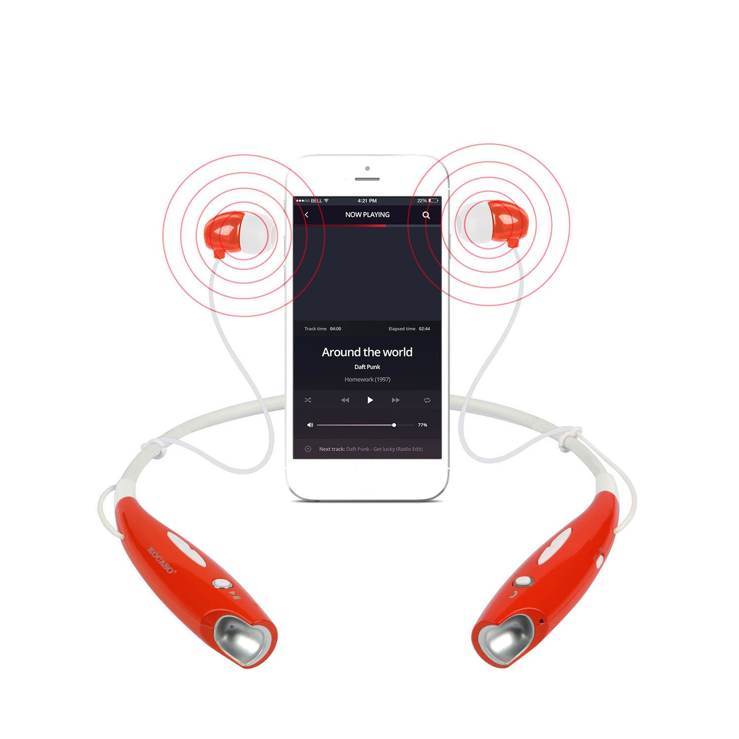 Wireless Sports Neckband Headphones with Magnetic Earbuds